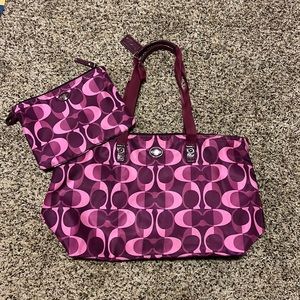 NWOT Coach Overnight Bag w/Snap-In Pouch